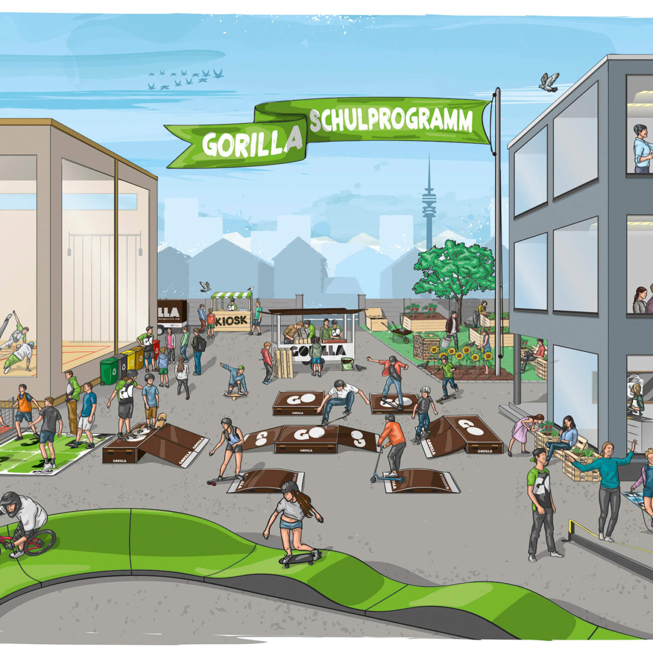 Illustration des GORILLA Schulprogramms.